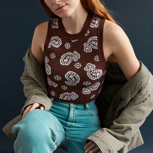 High Neck Sweater Tank Top