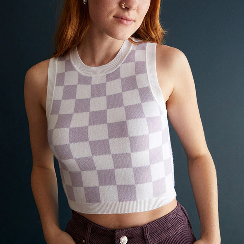 High Neck Sweater Tank Top