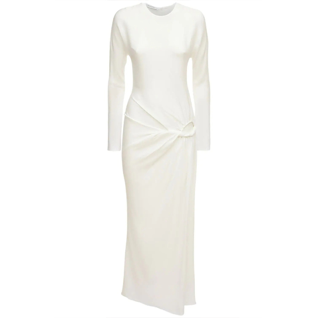 Pleated long sleeve dress