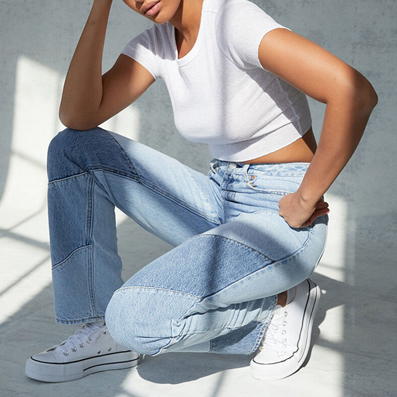 Diagonal Seam Jeans