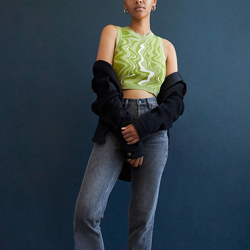 High Neck Sweater Tank Top