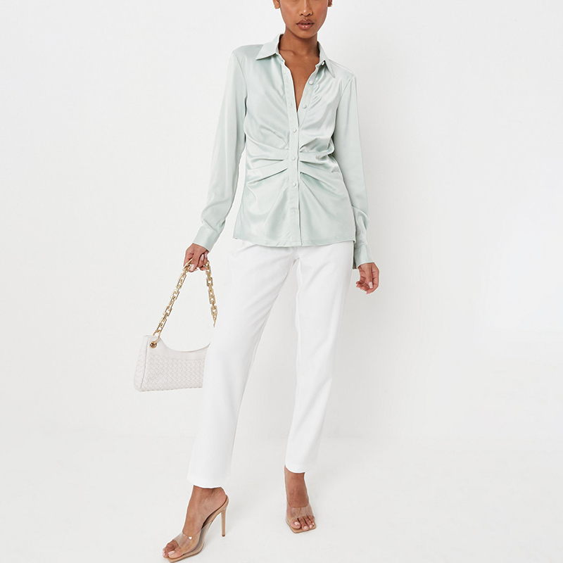 Ruched front slim fit shirt