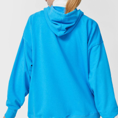 Blue oversized hooded sweatshirt