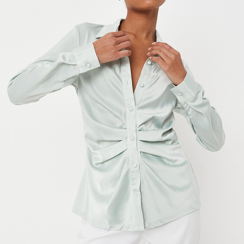 Ruched front slim fit shirt