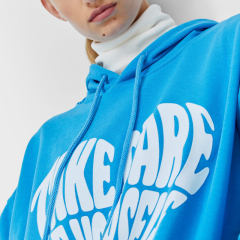 Blue oversized hooded sweatshirt