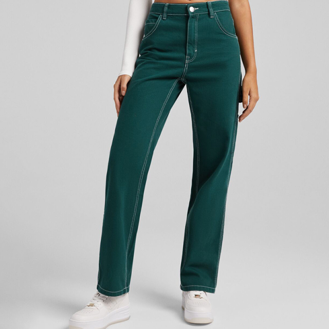 Twill panelled trousers