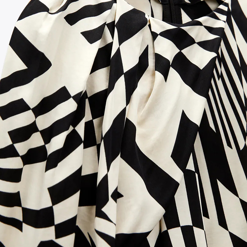 Pleated printed shirt
