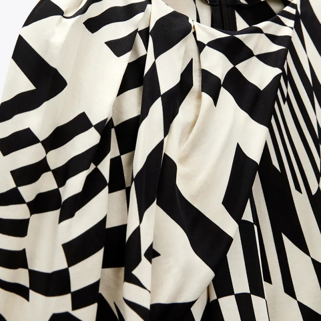 Pleated printed shirt
