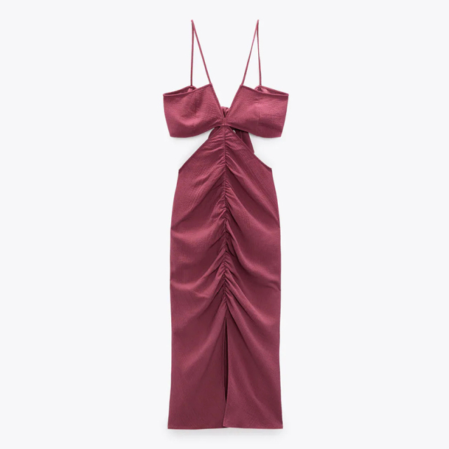 DRAPED CUT-OUT DRESS