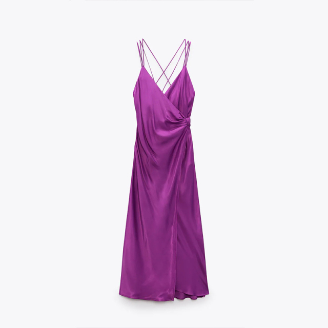 SATIN MIDI DRESS