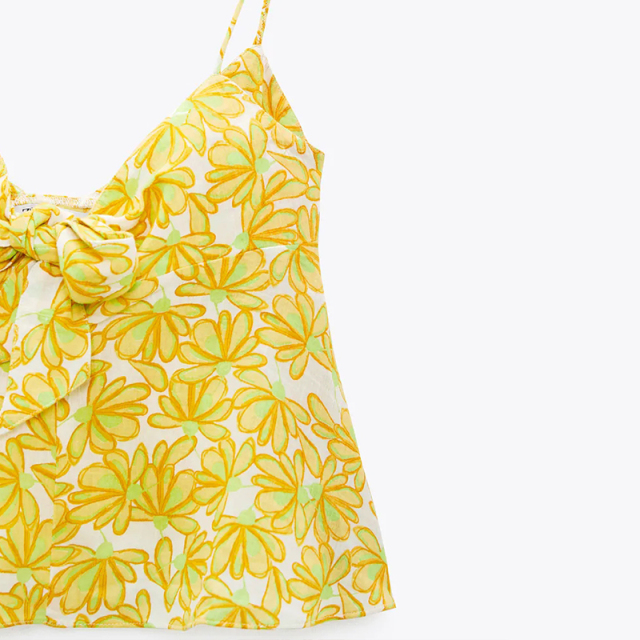 KNOTTED FLORAL PRINT TOP