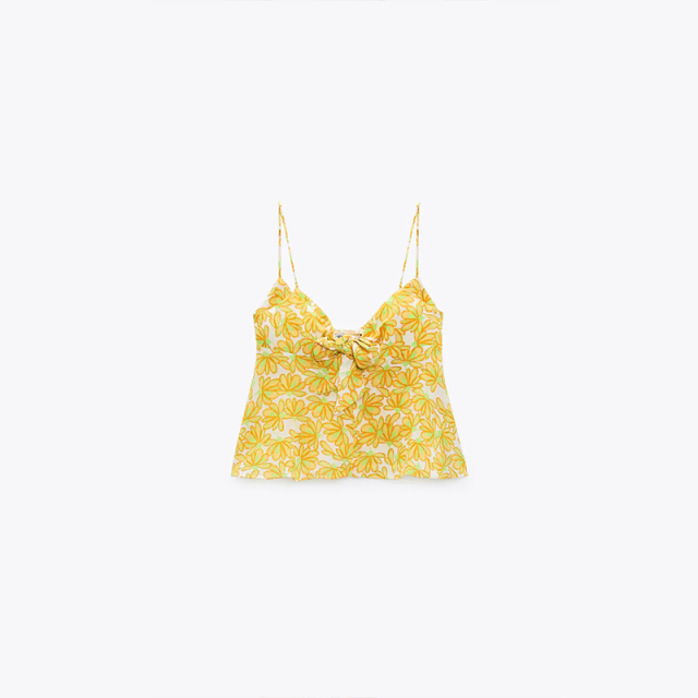 KNOTTED FLORAL PRINT TOP