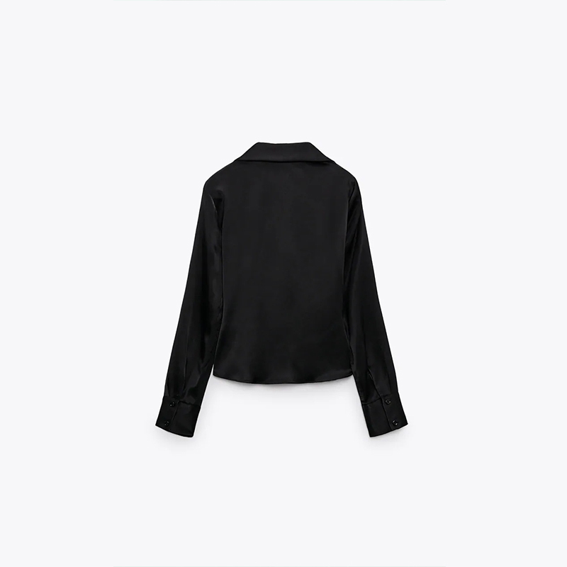 Slim-fit silk satin shirt