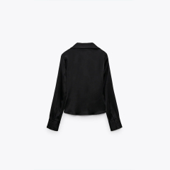 Slim-fit silk satin shirt