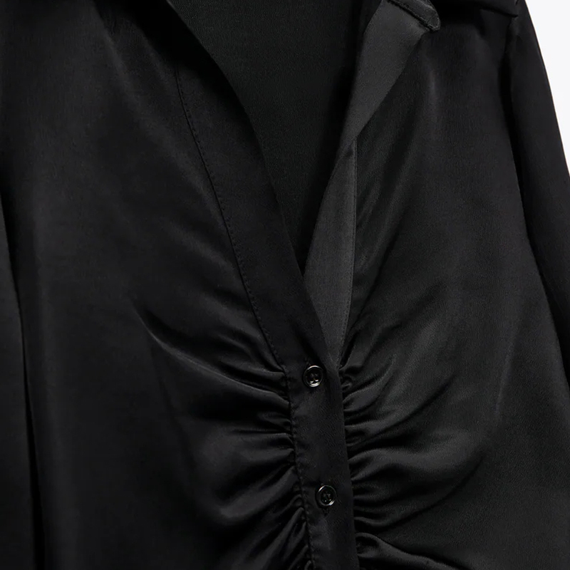Slim-fit silk satin shirt