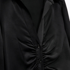 Slim-fit silk satin shirt