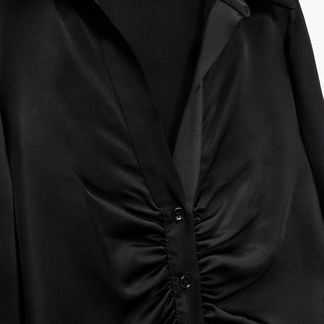 Slim-fit silk satin shirt