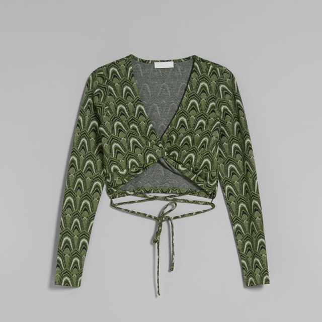 Long sleeve top with cross straps