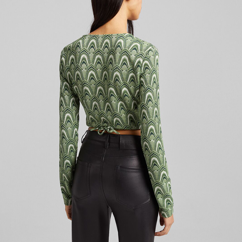 Long sleeve top with cross straps