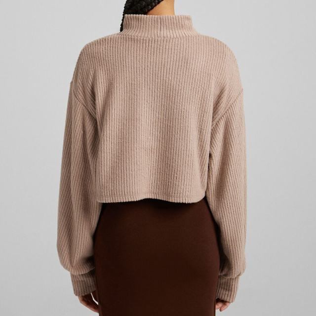 High neck long sleeve top