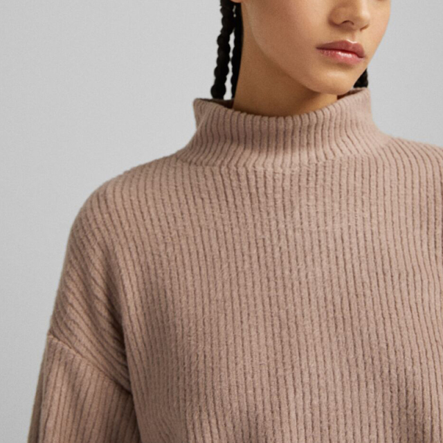 High neck long sleeve top