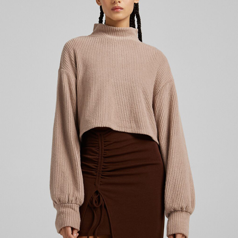 High neck long sleeve top
