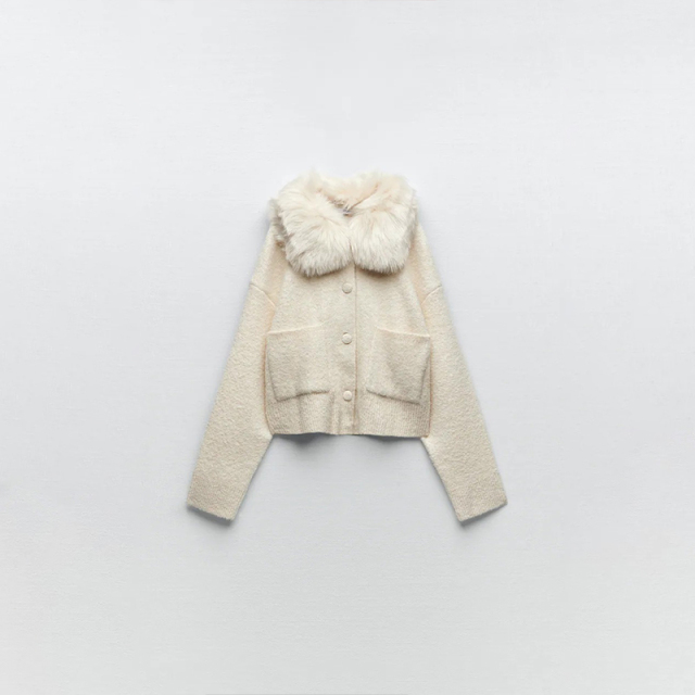 Lapel knit jacket