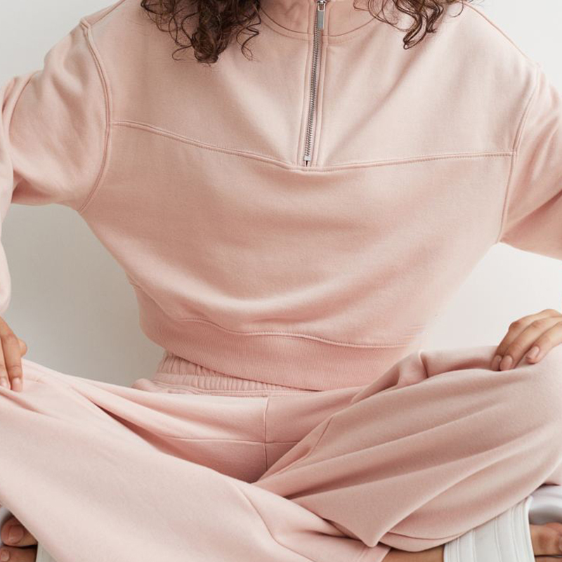 Zip Top Sweater and Wide Track Pants