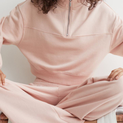 Zip Top Sweater and Wide Track Pants