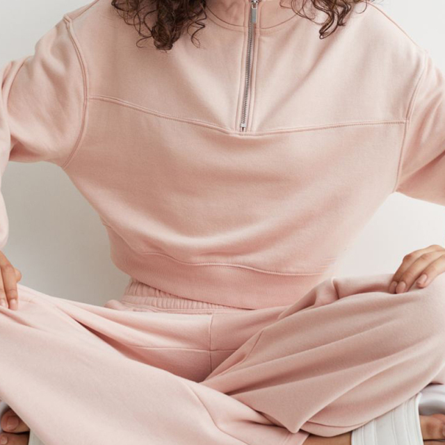 Zip Top Sweater and Wide Track Pants