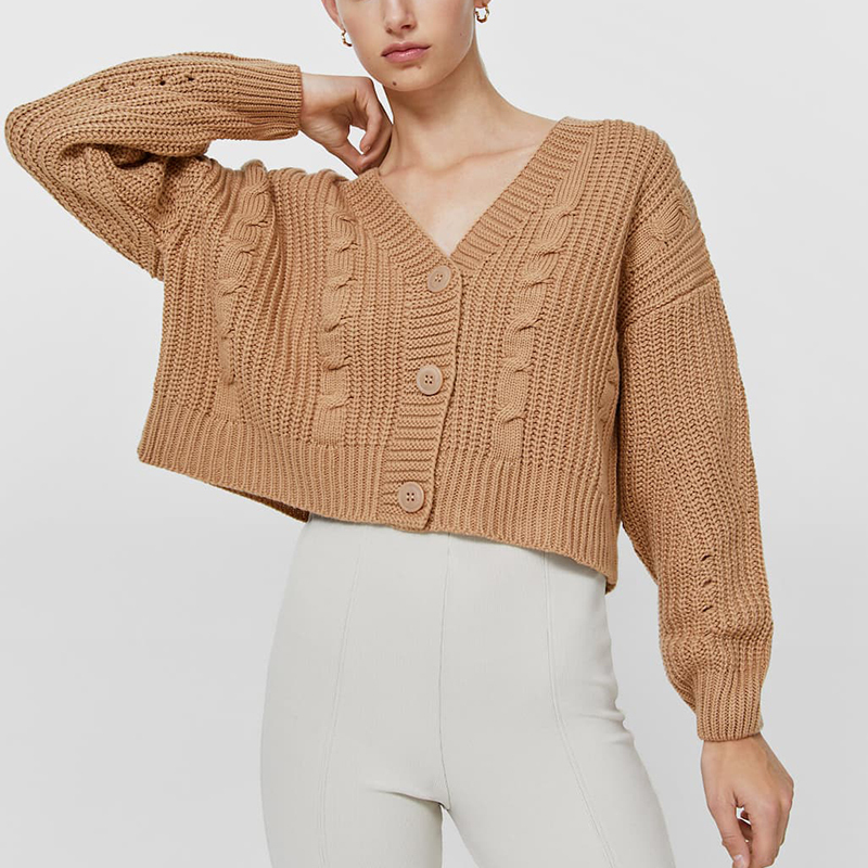 Cable knit cardigan