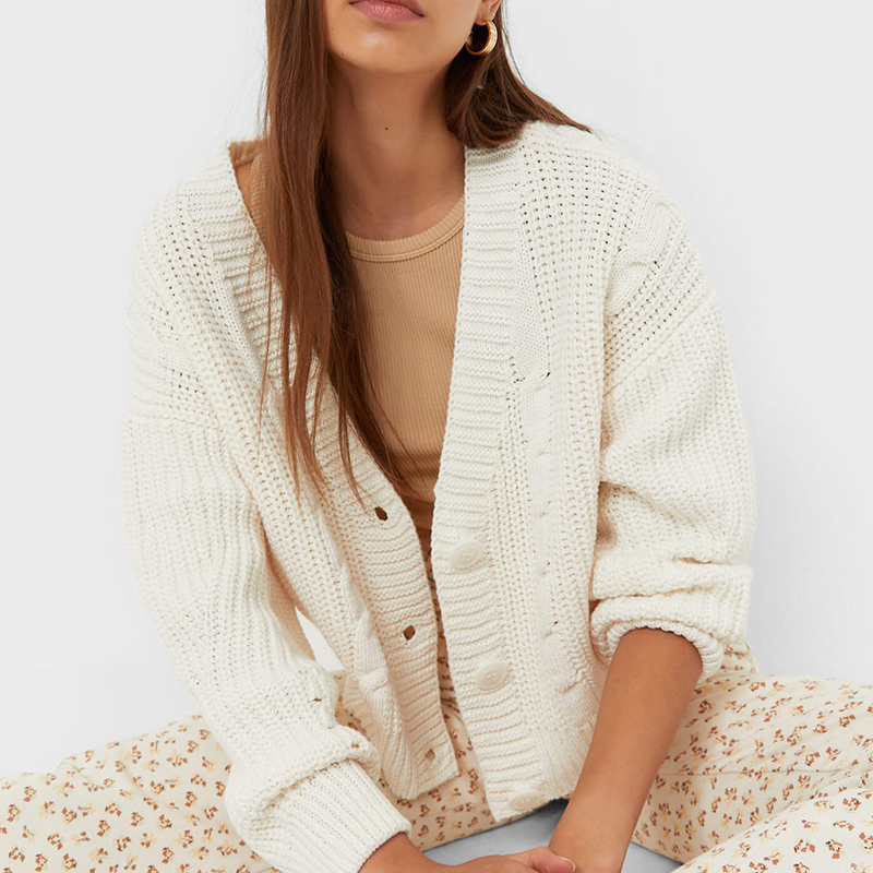Cable knit cardigan
