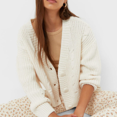 Cable knit cardigan
