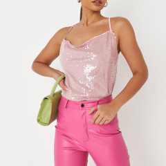 Sequin cross back cami top