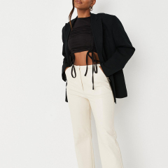 Cut out detail ruched racer vest top