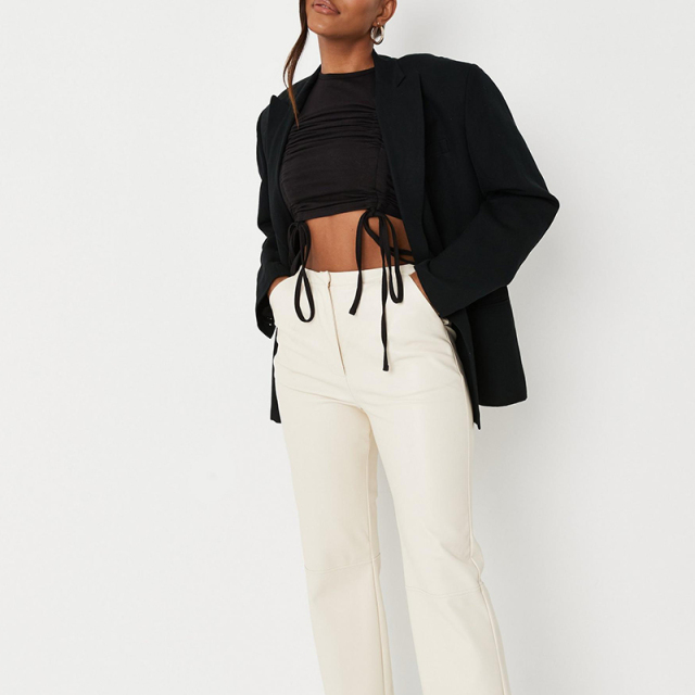 Cut out detail ruched racer vest top