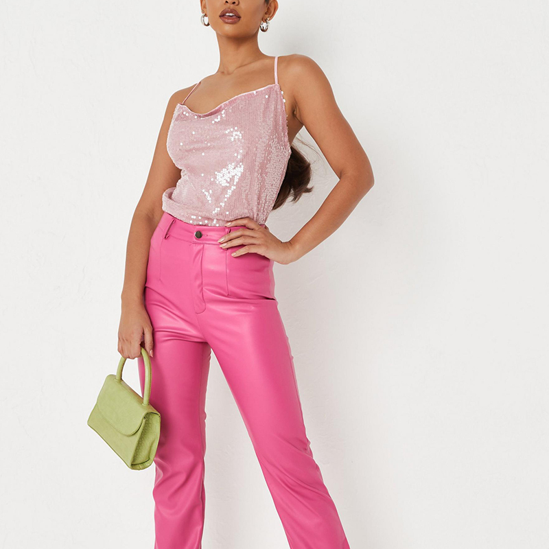 Sequin cross back cami top