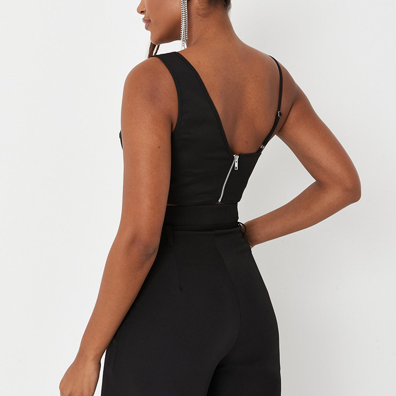 Crepe asymmetric bralet