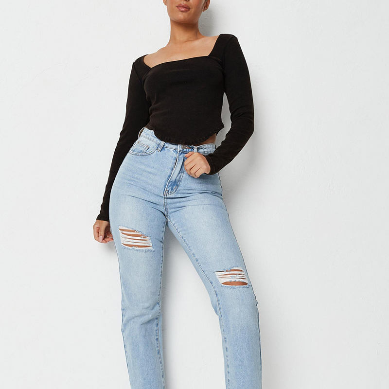 Square neck basic top