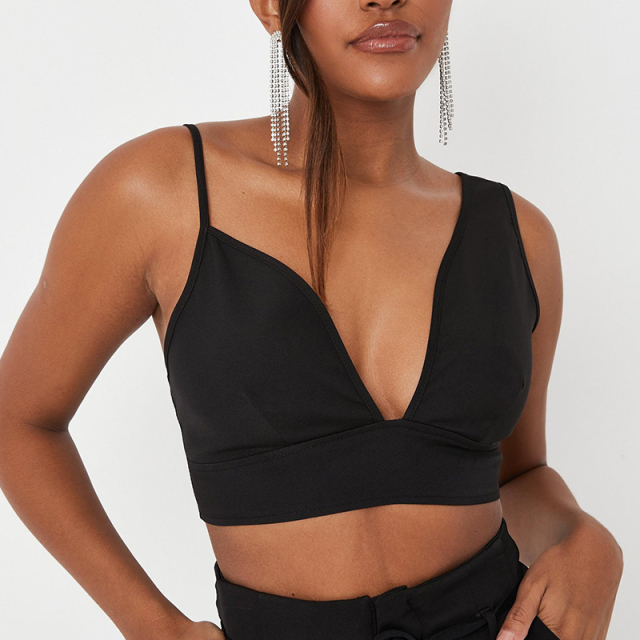 Crepe asymmetric bralet