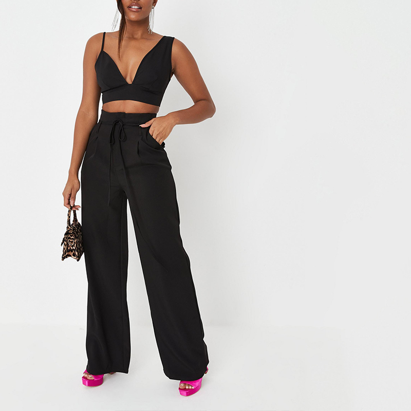 Crepe asymmetric bralet