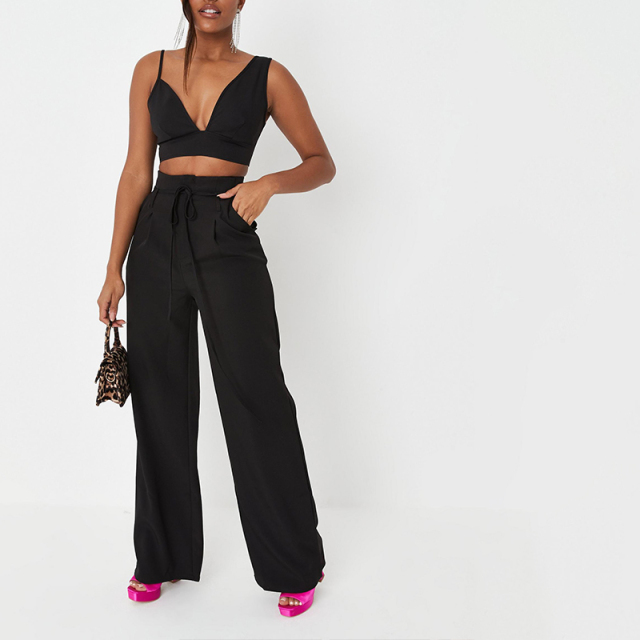 Crepe asymmetric bralet