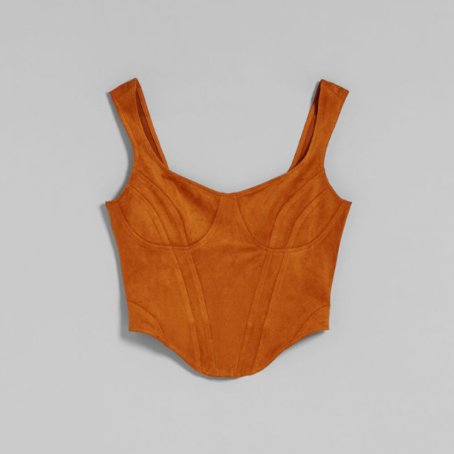 Suede top with zipper