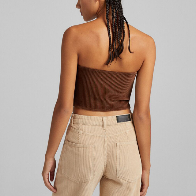 Corduroy top with zipper