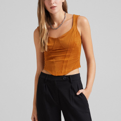 Suede top with zipper