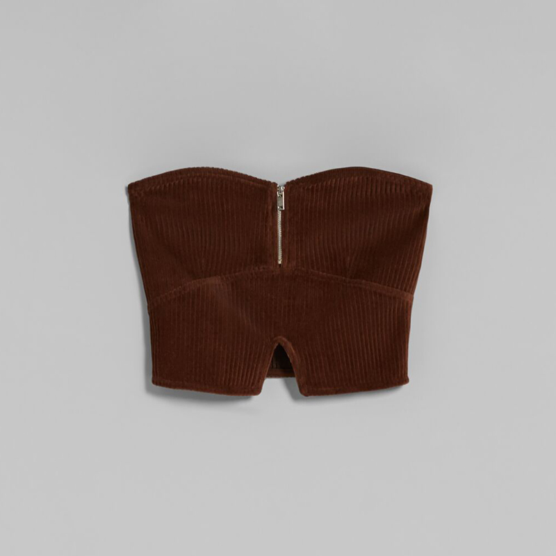 Corduroy top with zipper