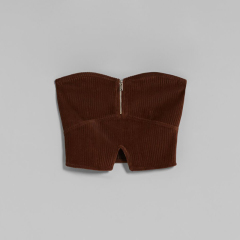 Corduroy top with zipper