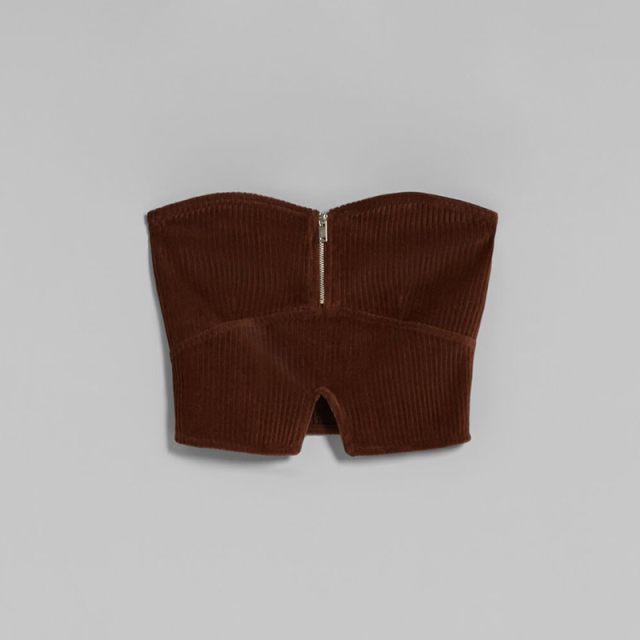 Corduroy top with zipper