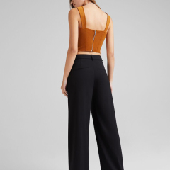 Suede top with zipper