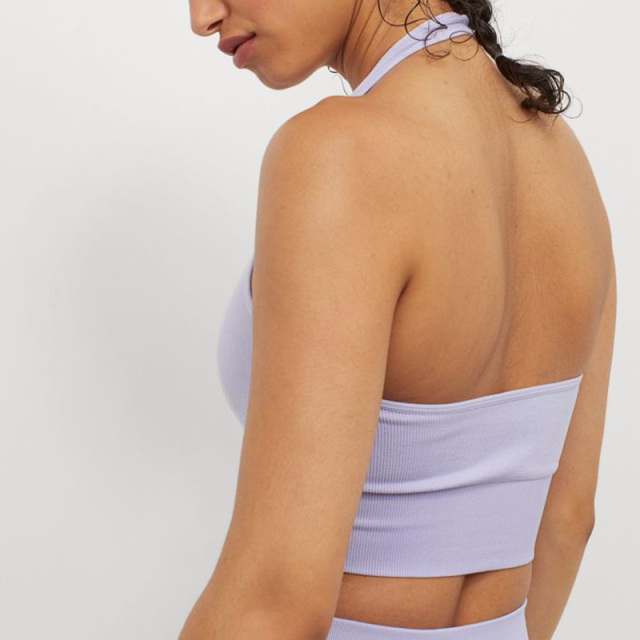 Non-marking cropped sports top
